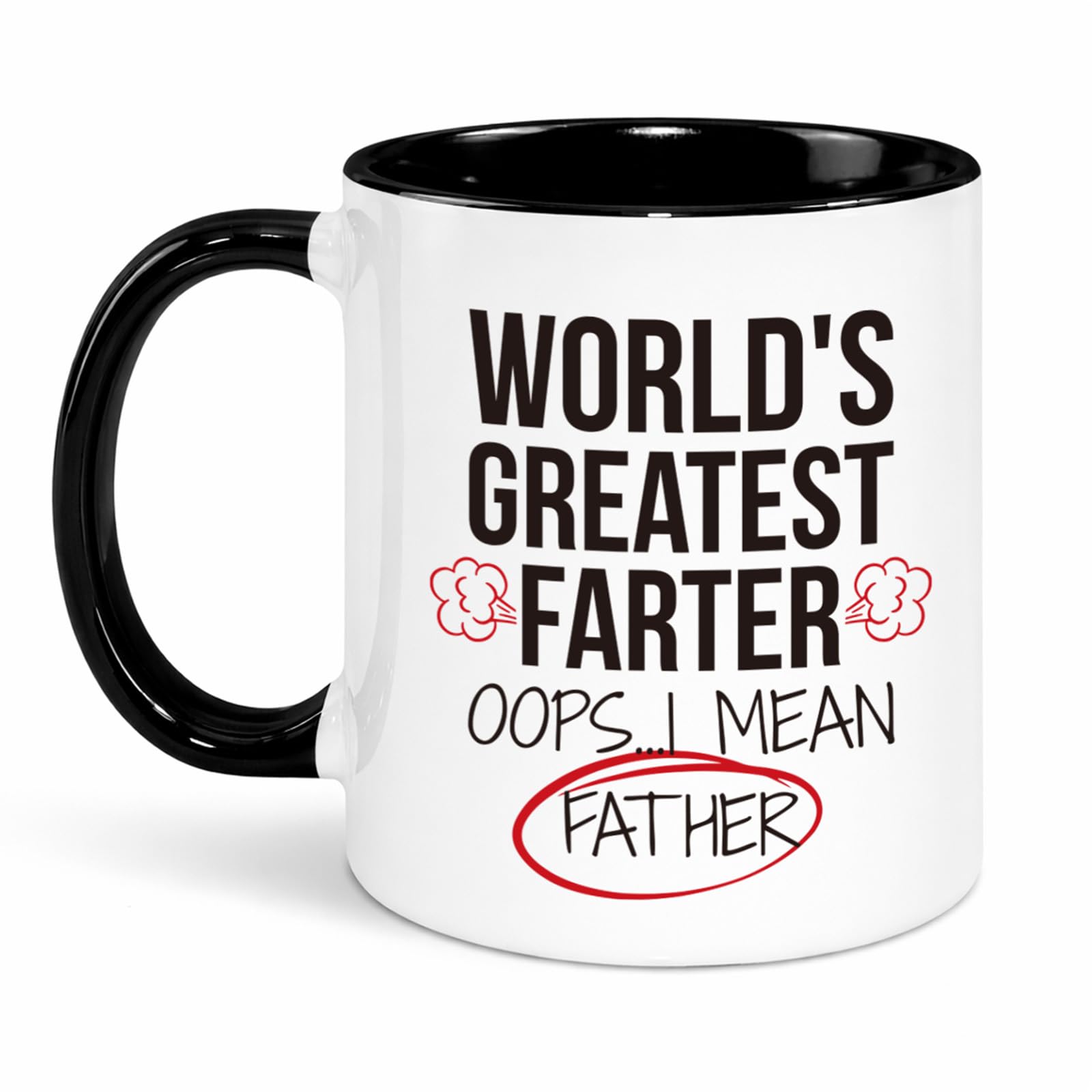 Custom Moments Fathers Day Gift for Dad from Daughter Son, Funny Dad Mug World's Greatest Farter, Birthday Christmas Gift for Dad Men, Novelty Humorous Coffee Cup for Daddy & Grandad