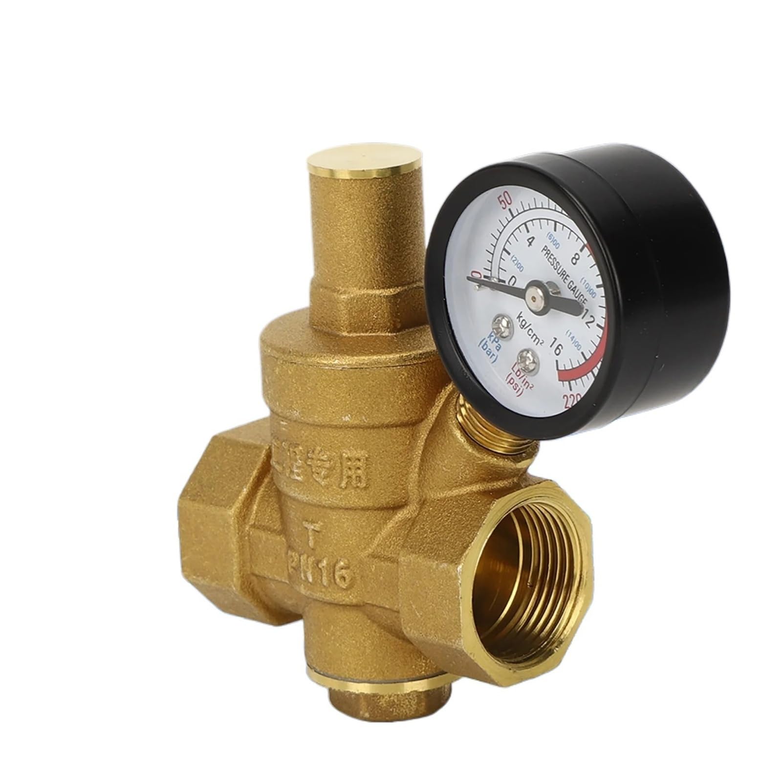 Brass Adjustable Water Pressure Regulator Reducer with Gauge Meter Brass Pressure Regulator Water Pressure Regulator