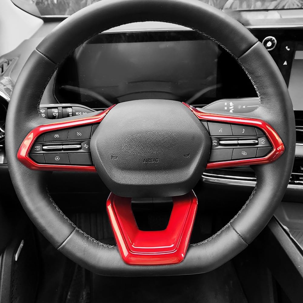 Steering Wheel Cover Compatible with Chevrolet Equinox 2025 2026, Auto Interior Upgrade Accessories-Red