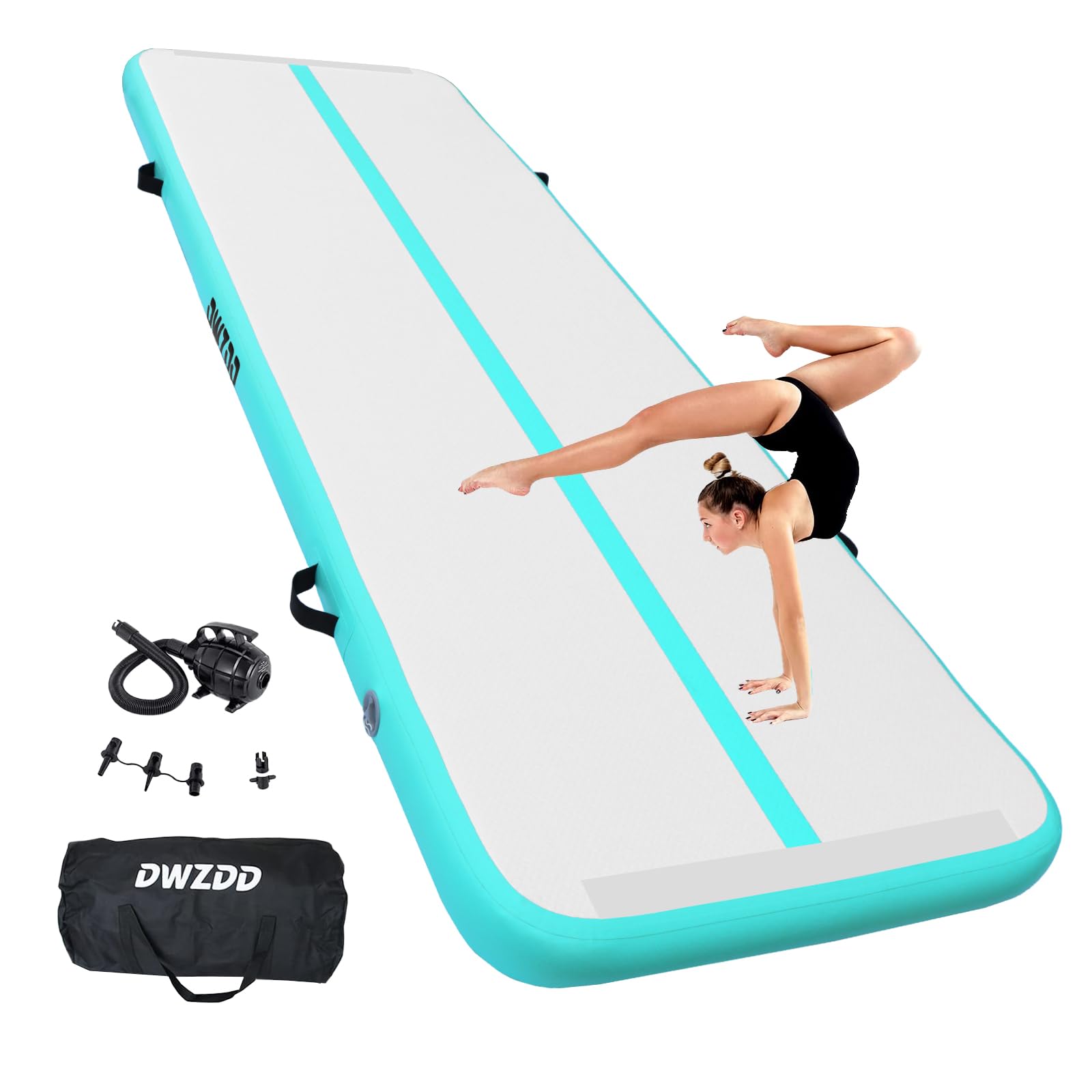 Dwzdd Ginnastica Air Matte Track, 3 m/4 m/5 m/6 m Tappetino di Ginnastica per Bambini, Tappetino di Ginnastica Gonfiabile Tumble Track per Casa/Palestra/Allenamento/Cheerleading/Wasse