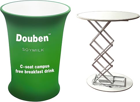 Custom Portable Tradeshow Podium Table Exhibition Counter Stand Booth,Hydraulic lift, Luminescent, Light boxEllipse