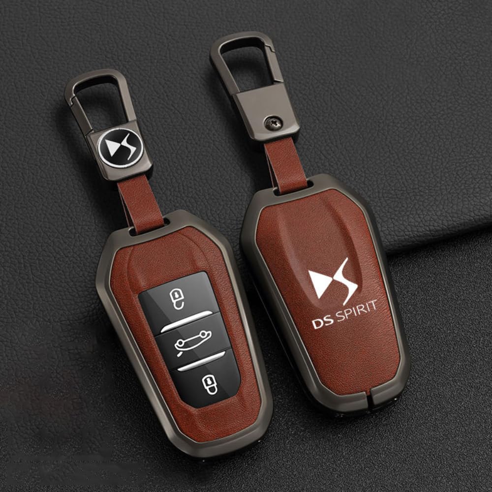 Auto Zinco Lega Chiavi Custodie, per DS ds7 ds5 ds6 ds9 New Energy ds3 4s 5LS Key Cover Impermeabile Resistente all'Usura AntiGraffio Protezione Accessori,B/Brown-Gun Color