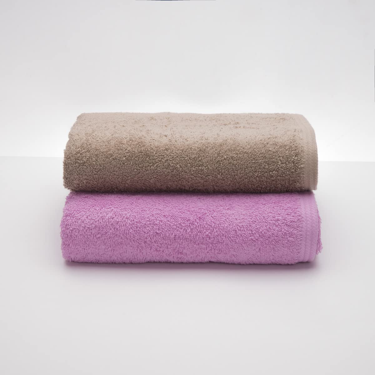 Serviette de douche coton 550g m² absorbante bicolore rose gris Ocean Duo Sancarlos