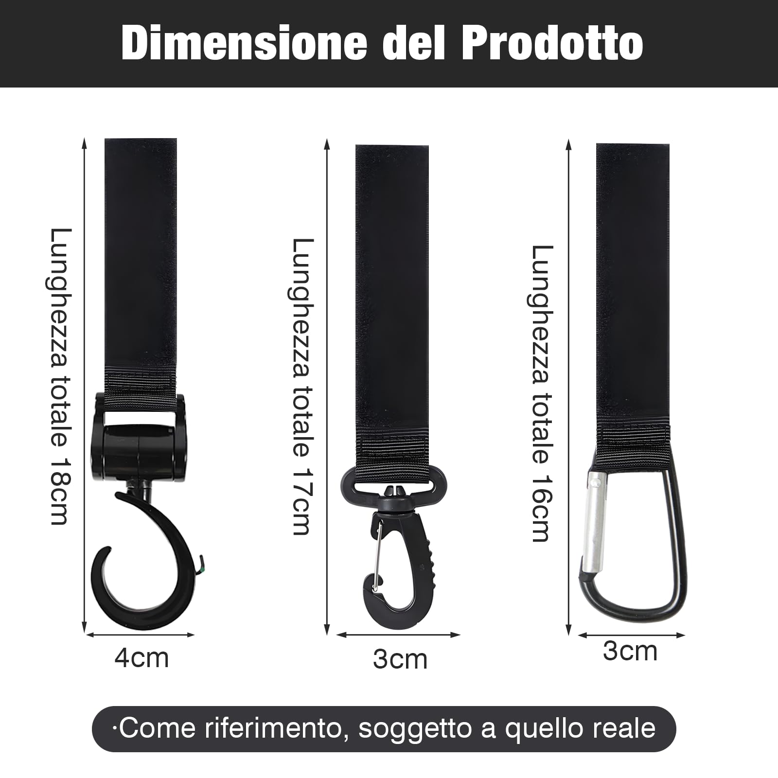 6 Pezzi Nero Ganci Passeggino Antiscivolo, Gancio Passeggino Universali Gancio Passeggino per Borsa Rotanti Ganci Borsa Passeggino di Leggero per Passeggino Amaca Borsa Passeggino