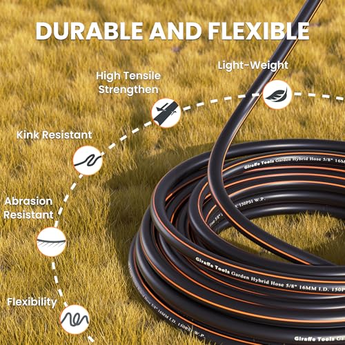 Giraffe Tools 43237-144081 Garden Hose 100Ft X 5/8", Water Hose Heavy Duty thumb #1