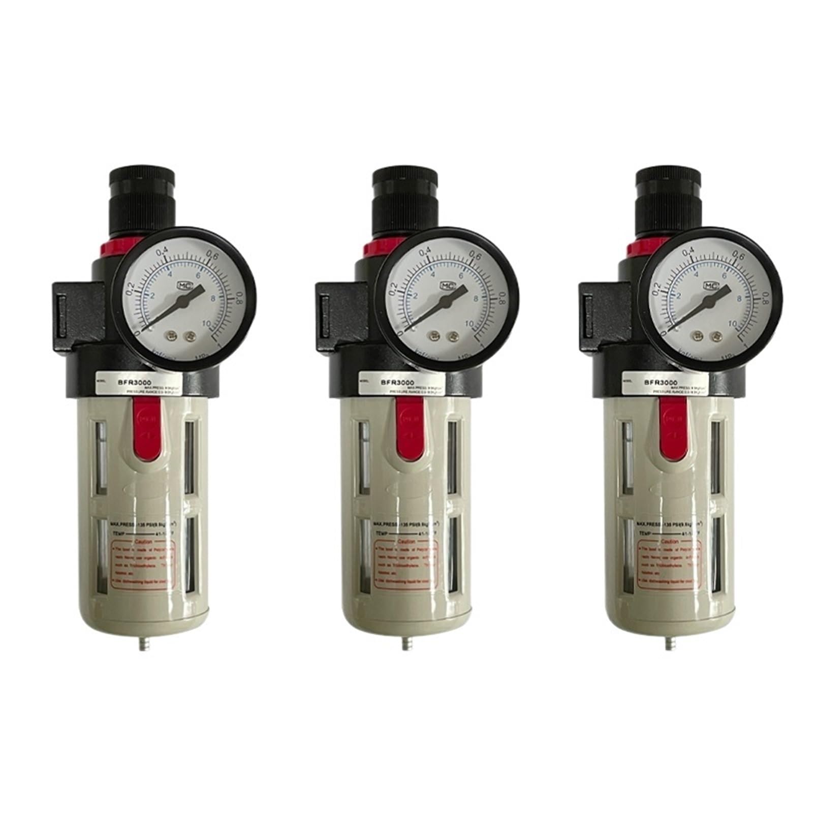 1 szt. BFR2000 BFR3000 BFR4000 1/4 3/8 1/2 Sprężarka powietrza Separator oleju i wody Filtr regulatora ręcznego odprowadzania powietrza (BFR4000 PC6-04)