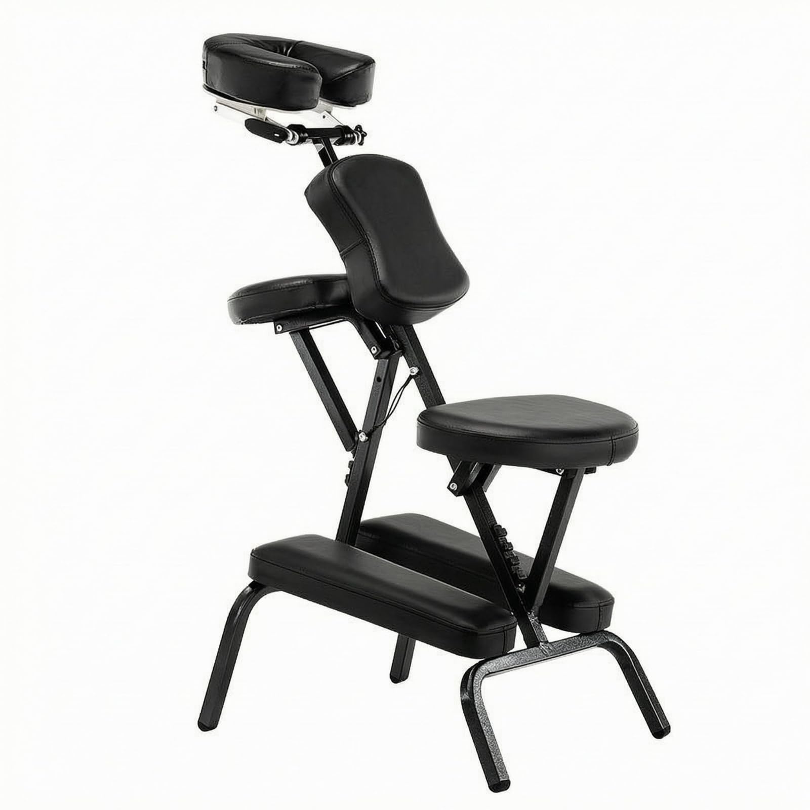 Gralara Sedia Massaggio Pieghevole Pelle PU Poltrona Tatuaggio Pieghevole Facile da Pulire Lettino Portatile con Poggiatesta per Studio Massaggi, 1-10 Unità, Nero