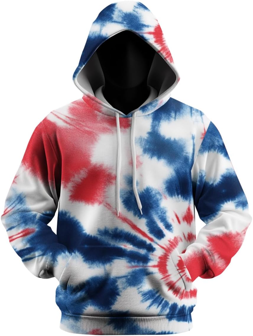Tie Dye Hoodie Long Sleeve Pullover Sweatshirt for Men Women - Image 3