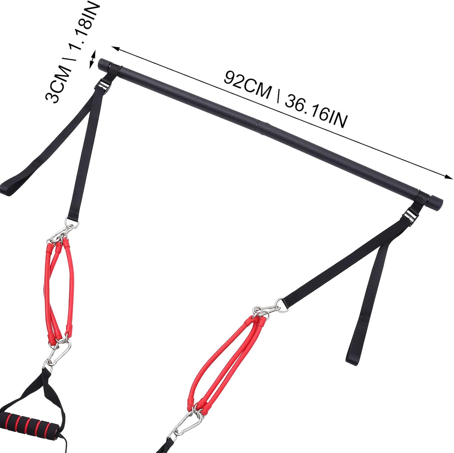 VALICLUD Resistance Bands Set 6pcs with Chest Expander and Arm Strength Training Bands for Full Body Workout Pilates Squat and Fitness Training at Home