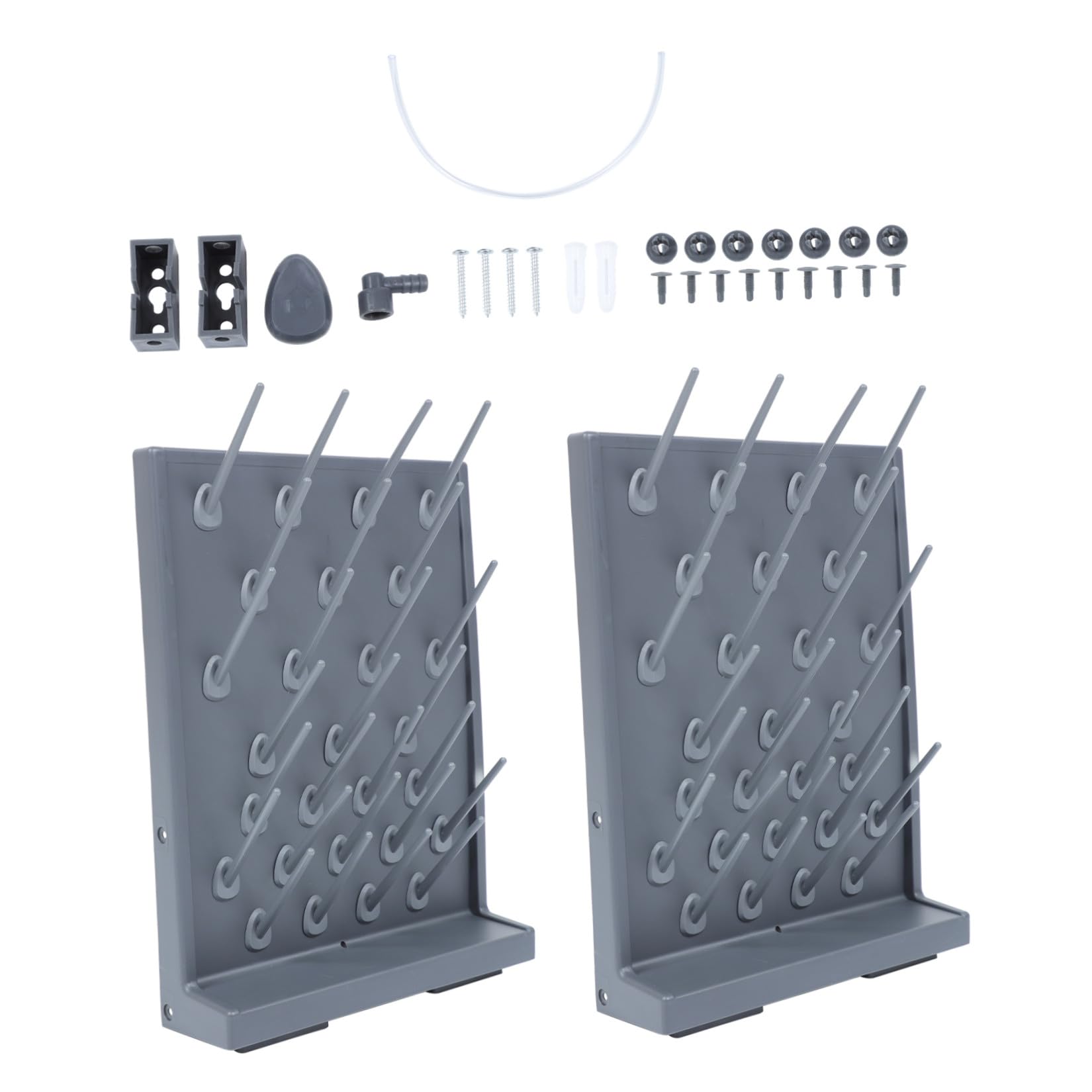 Rack Provette da Laboratorio Pp Nero 2 Pezzi per Test Tube | Rastrelliera di Essiccazione, Leggero e Facile da Trasportare, per Università e Ricerca Scientifica