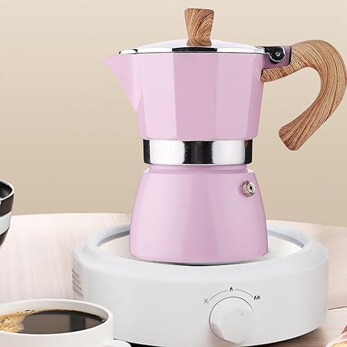 Miniatura 5 de MORDEN MS Moka - Estufa de café expreso de 6 tazas, cafetera italiana de 10 onzas, cafetera cubana manual roja, cafetera italiana para capuchino o