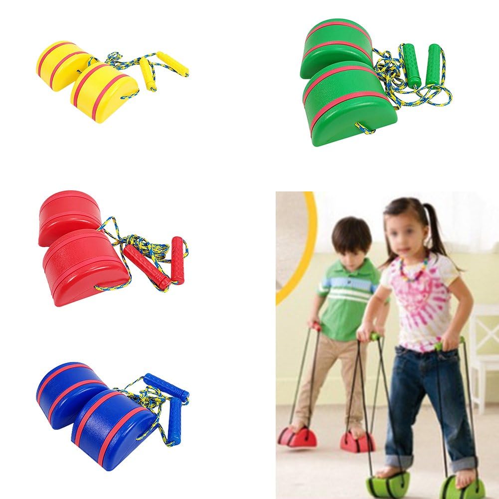 plutofit Kid Stepping Stone Walking Stilts Balance Training Toy River Stone Balancing With Handles Sensory, Multicolor plutofit Kid Stepping Stone Walking Stilts Balance Training Toy River Stone Balancing With Handles Sensory, Multicolor