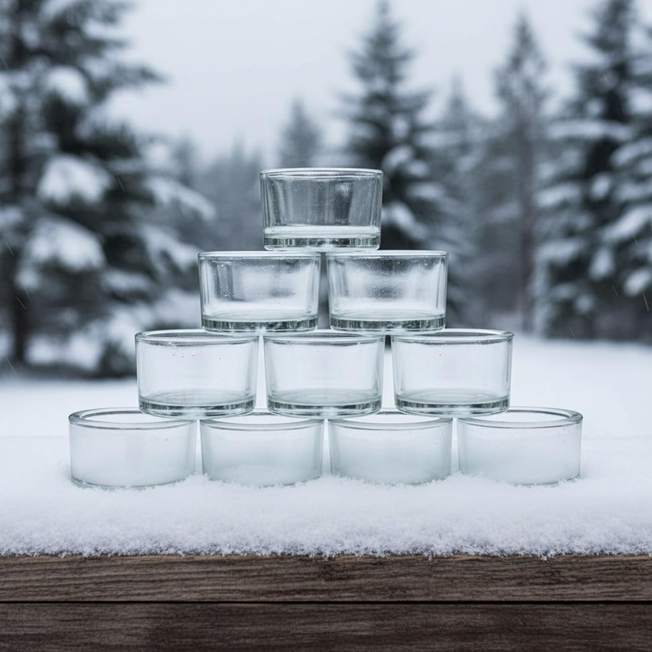 Porte chauffe-plat en verre transparent pour bougie chauffe-plat standard de 40 mm, Verre, transparent, 30er Set