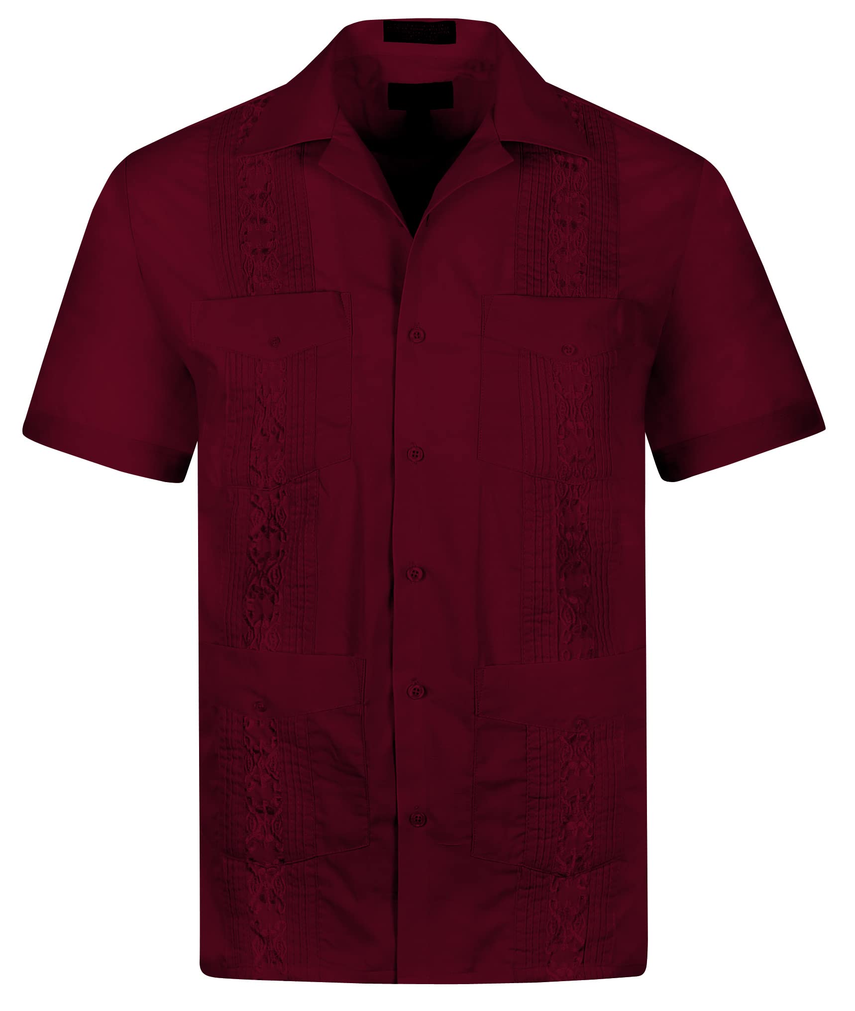 OmegaTux Cuban Guayabera Short Sleeve Shirt, Wedding Cigar Beach Bartender Casual