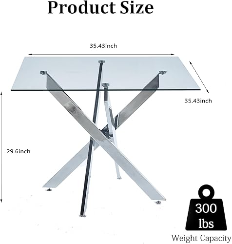 Miniatura 10 de Mesa de comedor redonda para 4, moderna mesa de cocina de vidrio dorado, mesa de comedor de círculo pequeño de 36 pulgadas, mesa de comedor de