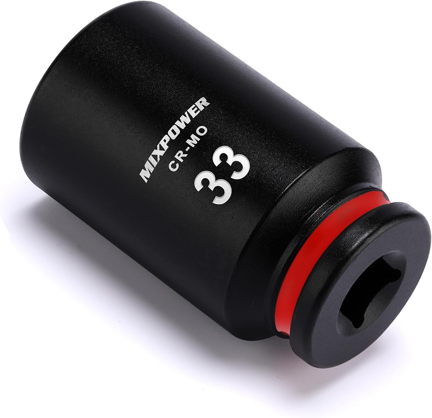 MIXPOWER 1/2" Drive Deep Impact Socket, CR-MO, 33mm, Metric, 6 Point, Axle Nut Impact Grade Socket for Easy Removal