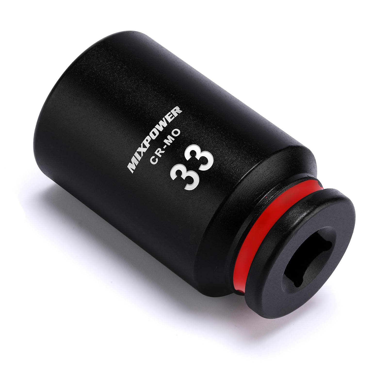 MIXPOWER 1/2" Drive Deep Impact Socket, CR-MO, 33mm, Metric, 6 Point, Axle Nut Impact Grade Socket for Easy Removal - Image 2