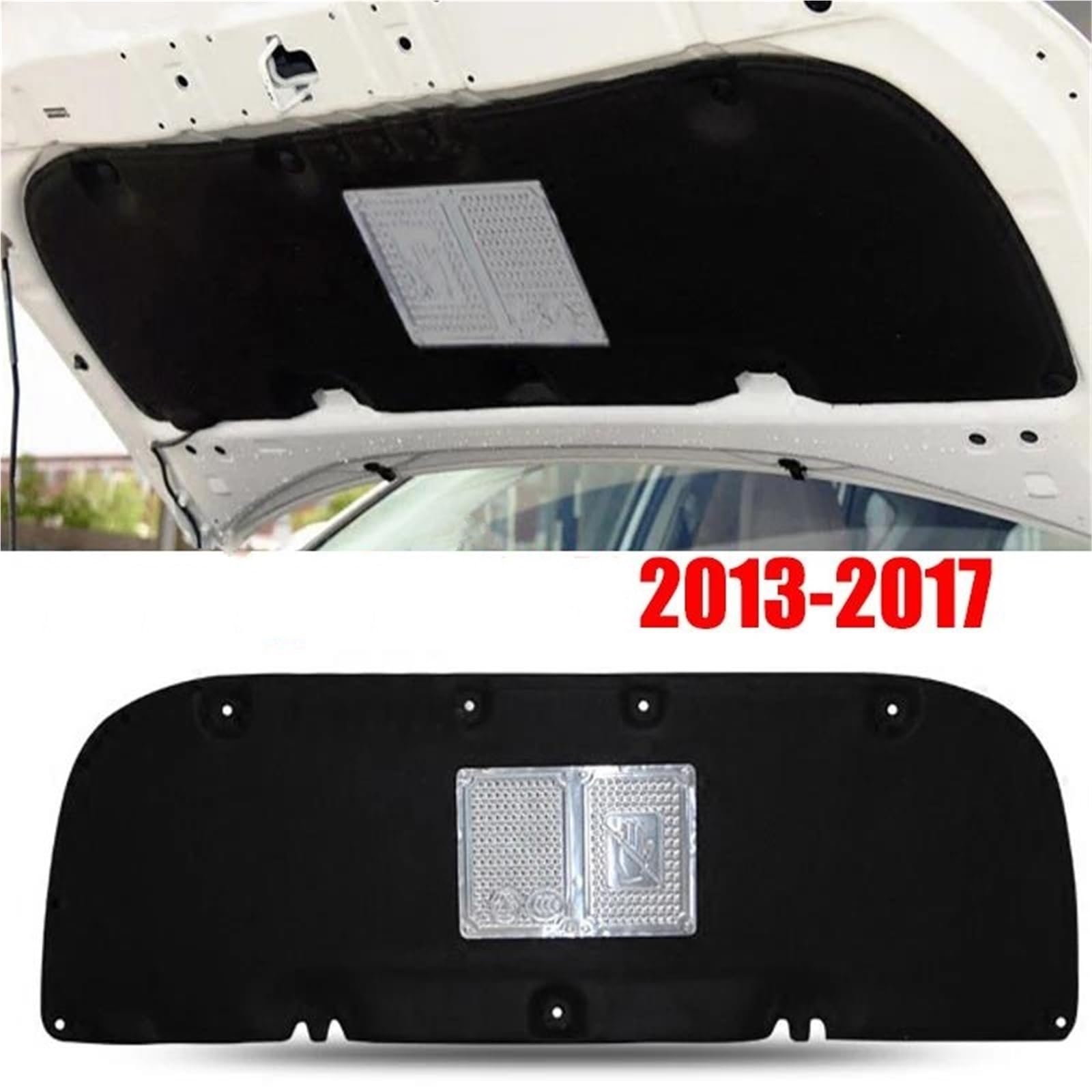 Tappetino isolante cotone Tappetino isolante in cotone per cofano motore insonorizzazione per Toyota Per RAV4 2013-2017, in alluminio