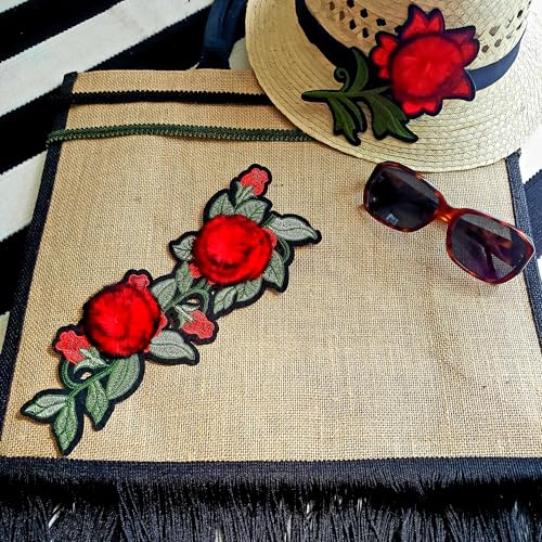 Expo International Pack of 5 Dakota Two Tone Gusset Jute Tote Bag Crafting Essential Totebag, Blue3