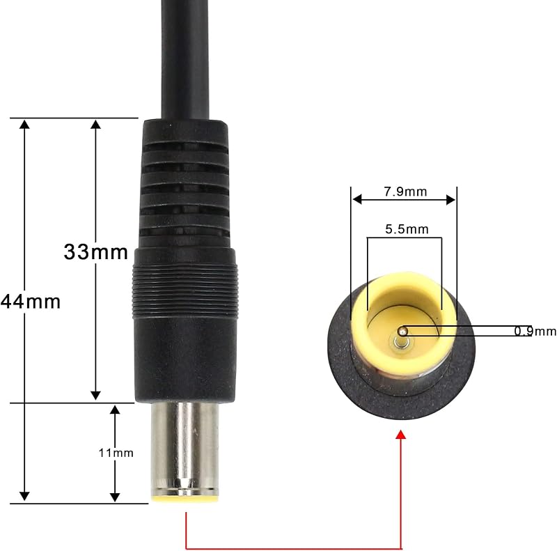 GINTOOYUN DC7909 Tápkábel 12V 7,9x5,5mm - Csupasz Végű Javítókábel Napelemhez, 16AWG Réz Vezeték, 2 Darabos Szett
AI: GINTOOYUN DC7909 Tápk