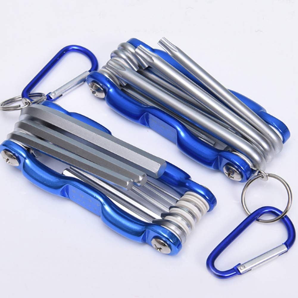 Set di Tasti di Sicurezza da 8 in 1 in 1 Set di Tasti di Sicurezza Torx e 8 in 1 Set di Chiavi Allen Key, Set di Tasti esagonali Pieghevole, Costruzione in Acciaio CR V Resistente alla corrosione
