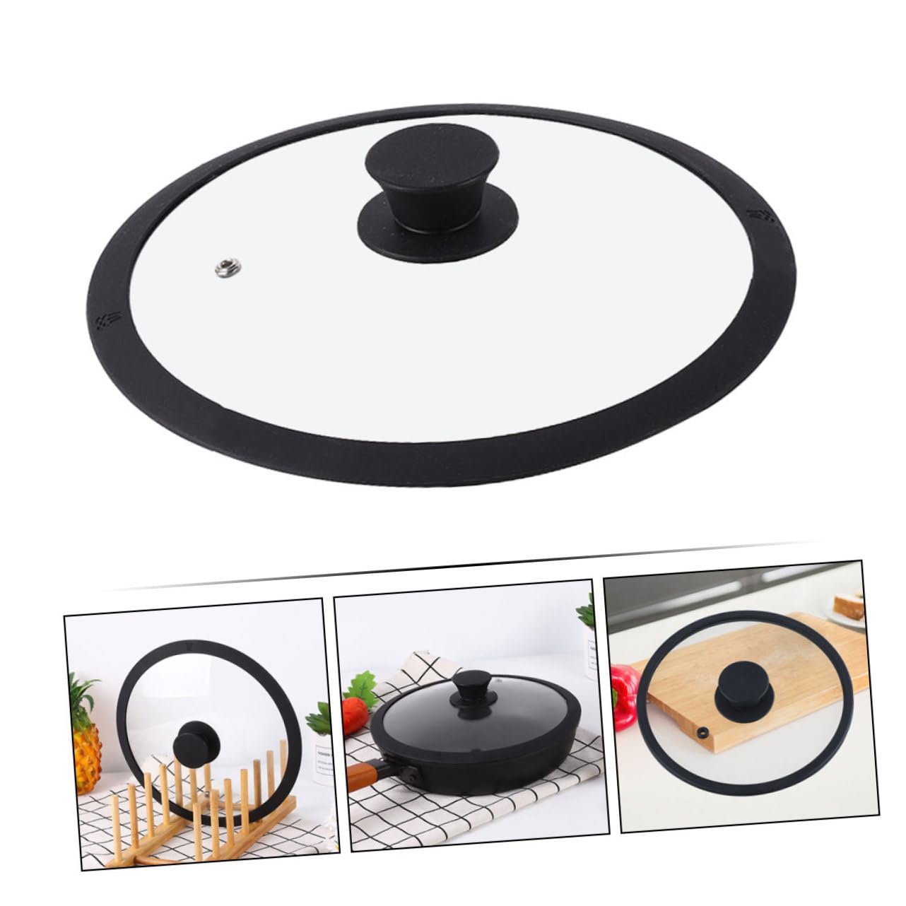Tapa De Olla De Silicona Templada Transparente Accesorios De Cocina Tapa Redonda Para Ollas Para Tapar Sarten Tapadera Sarten