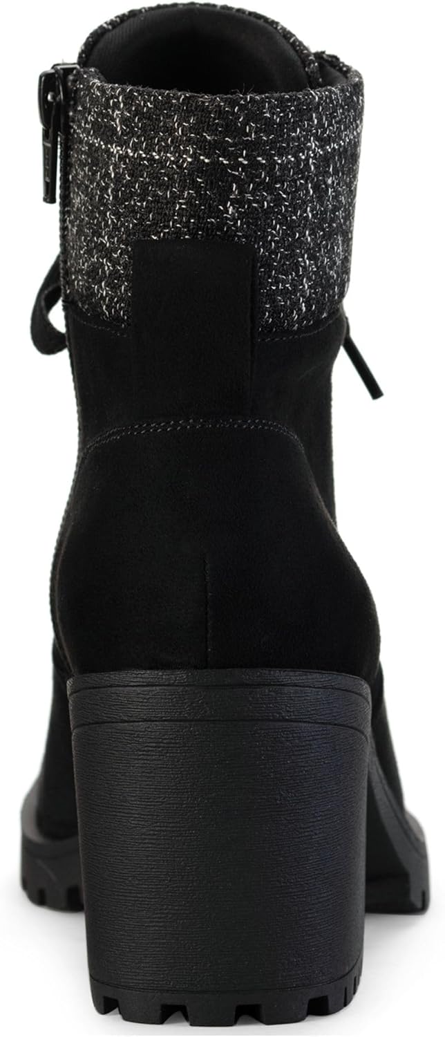 SUN STONE Womens Black Cushioned Slip Resistant Romina Round Toe Block Heel Lace-Up Booties 11 M - Image 3
