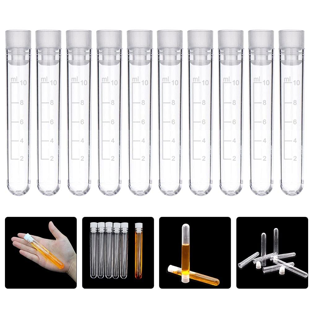 QUNINE 50 Uds. 10ml Laboratorios de plástico Tubos de ensayo congelados Vial Sello contenedores de Muestra