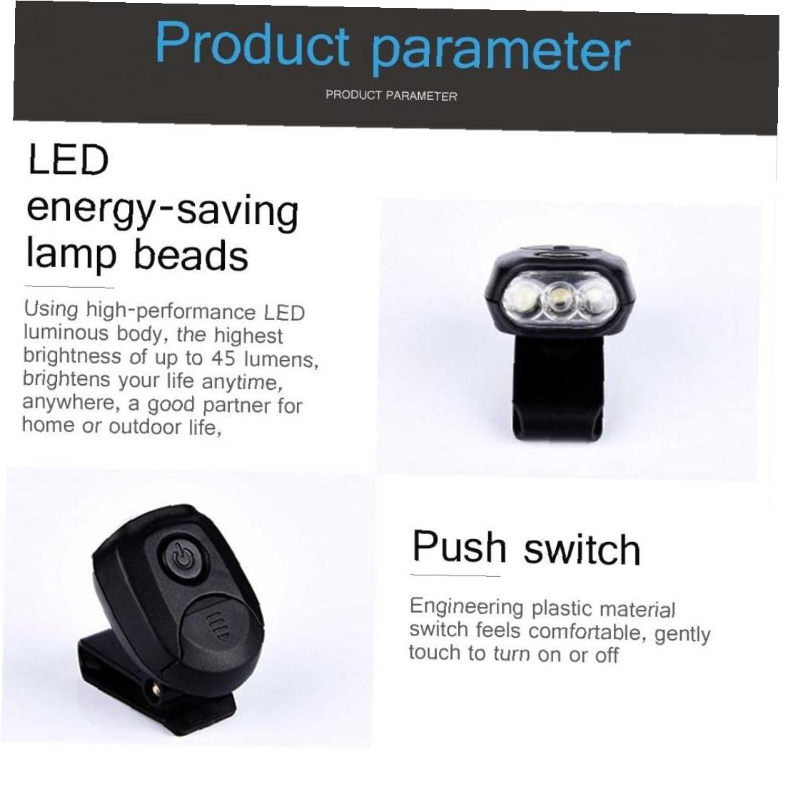 3 LED Clip-On Head Lamp For Caps - Rotatable Mini Hat Light For Outdoor Activities