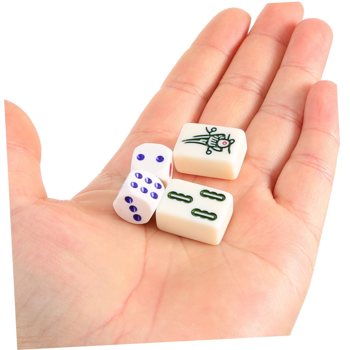 Hohopeti Kompaktes Mini Mahjong Set Tragbar mit Klaren Spielsteinen Praktisches Chinesisches Reise Spiel für Zuhause Party und Camping Handliche Mahjong Requisiten für Unterwegs Fördert