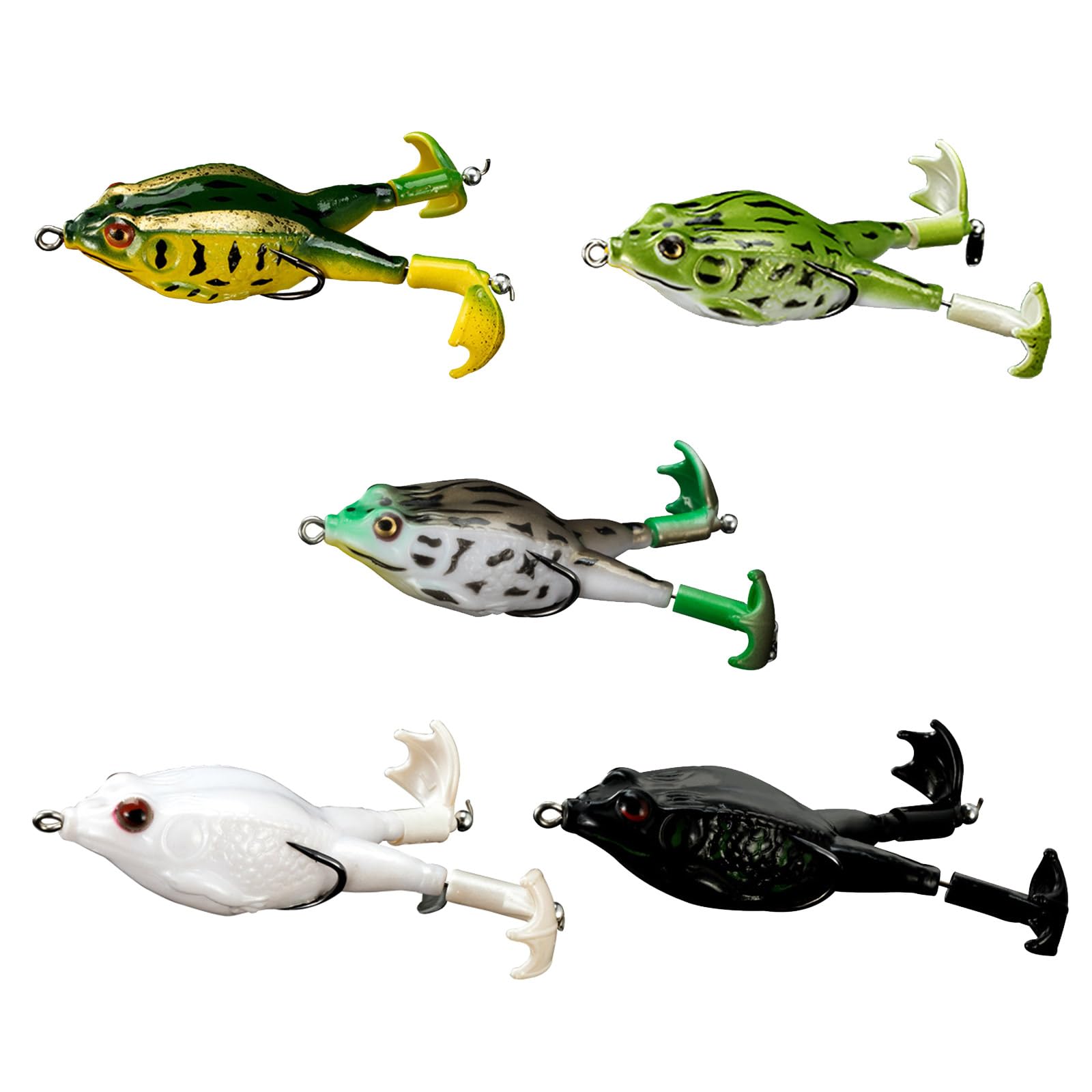 Señuelos de pesca de doble hélice, coloridos cebos de pesca de pies grandes, señuelos artificiales suaves para pesca de truchas