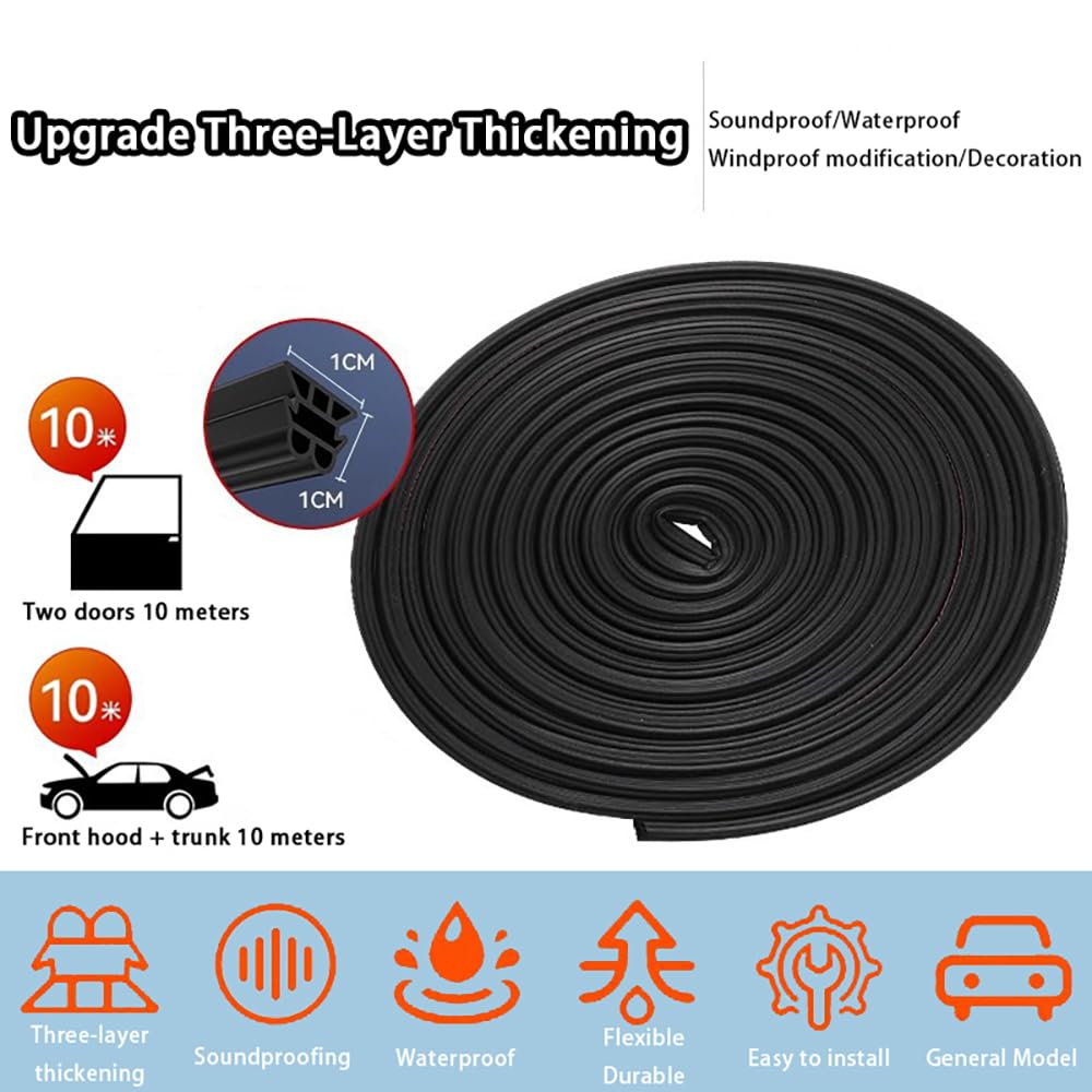 Car Door Seal Strip for Pontiac G6, G6 Coupe, Self Adhesive Rubber