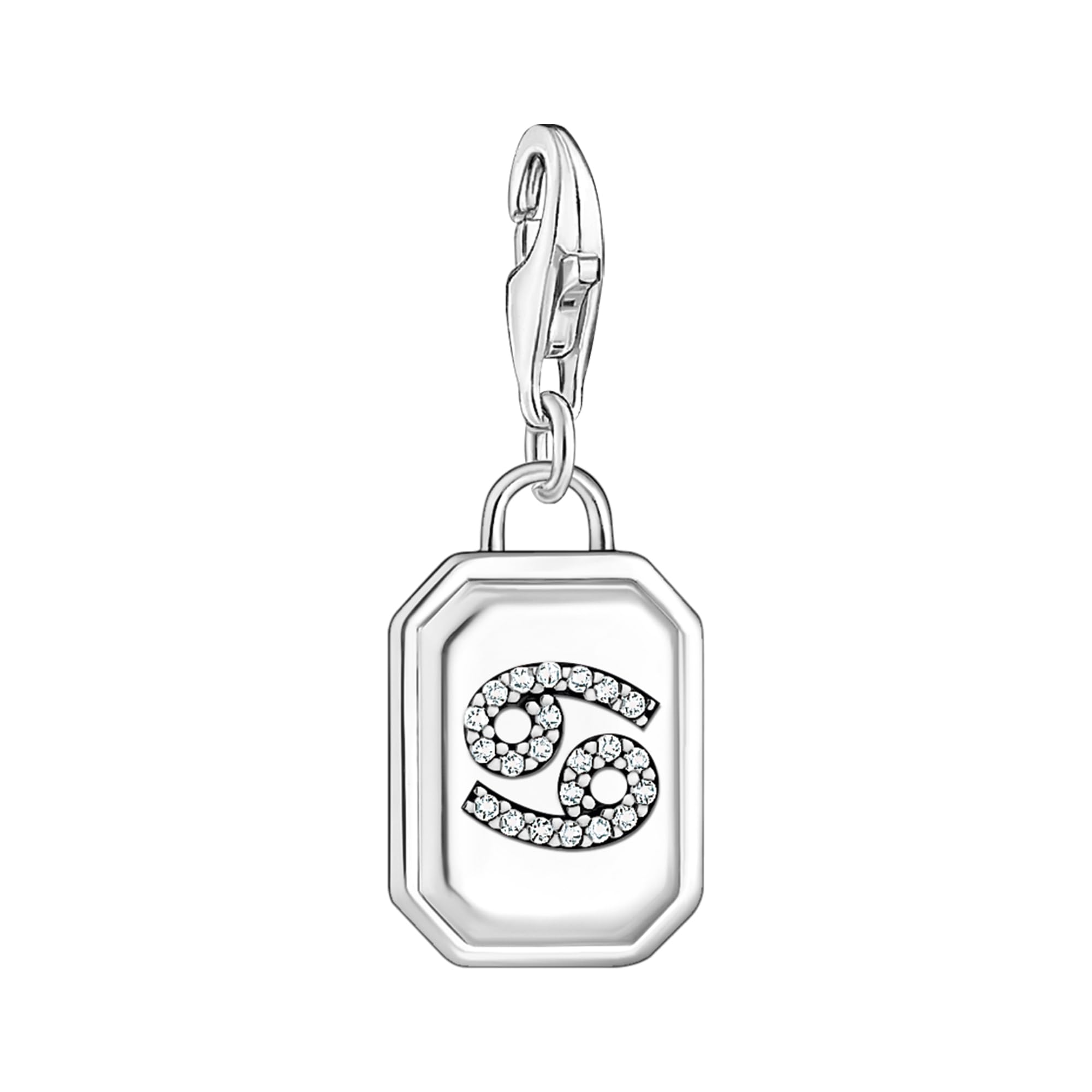 THOMAS SABO Charm-Anhänger Sternzeichen Krebs mit Steinen Silber 925 Sterlingsilber, Geschwärzt