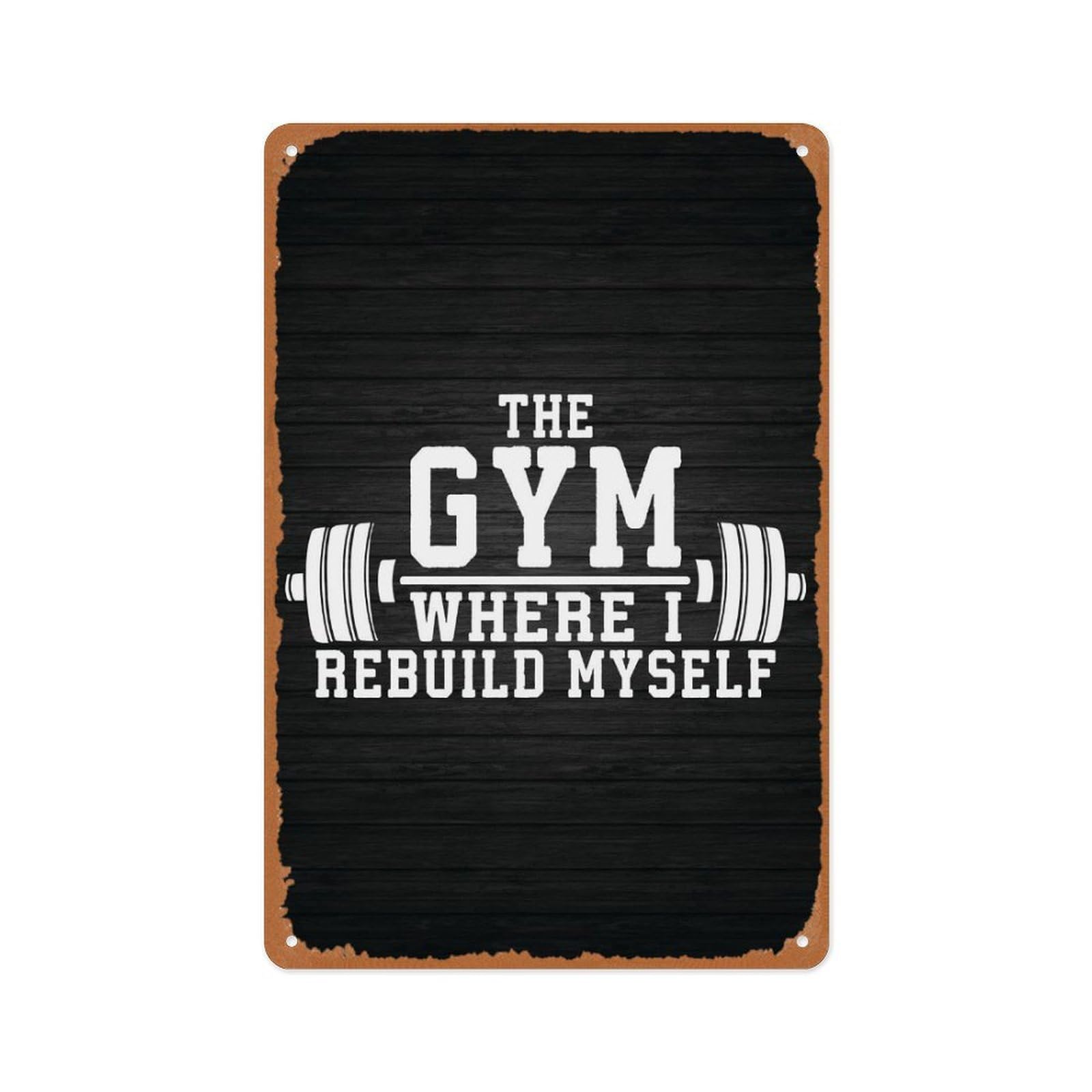 peiyeety Gym Motivation Metal Tin Sign 8 X 12 in Gym Motivation Quote Vintage Poster Man Cave Decorative