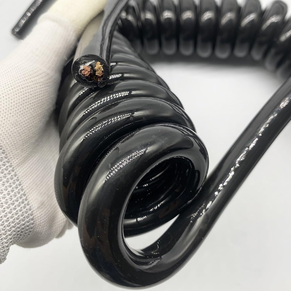 Elektrokabel, 2C 1.5mm² Stromkabel Dehnbar 1-15m 15AWG Schwarz