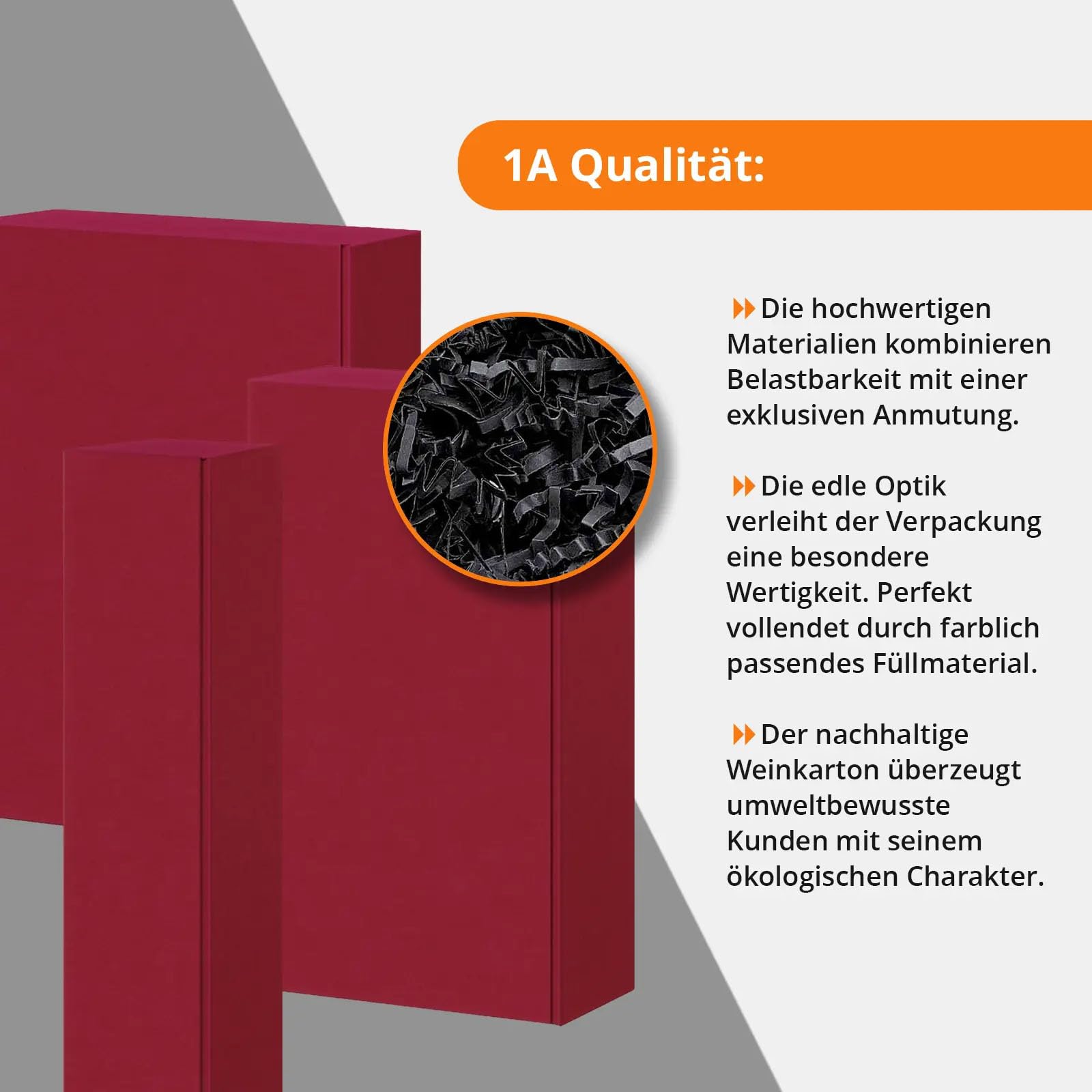 Weinkarton Fibra Bordeaux, 3 Flaschen, 25 Stück, 260 + 93 x 360 mm, Geschenkkarton mit Leinenstruktur, Flaschenverpackung für Wein und Sekt