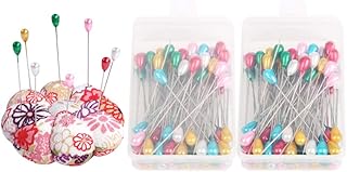 Sponsored Ad - Straight Pins with Pin Cushion 200 Premium Head Multicolor Sewing Straight Pins