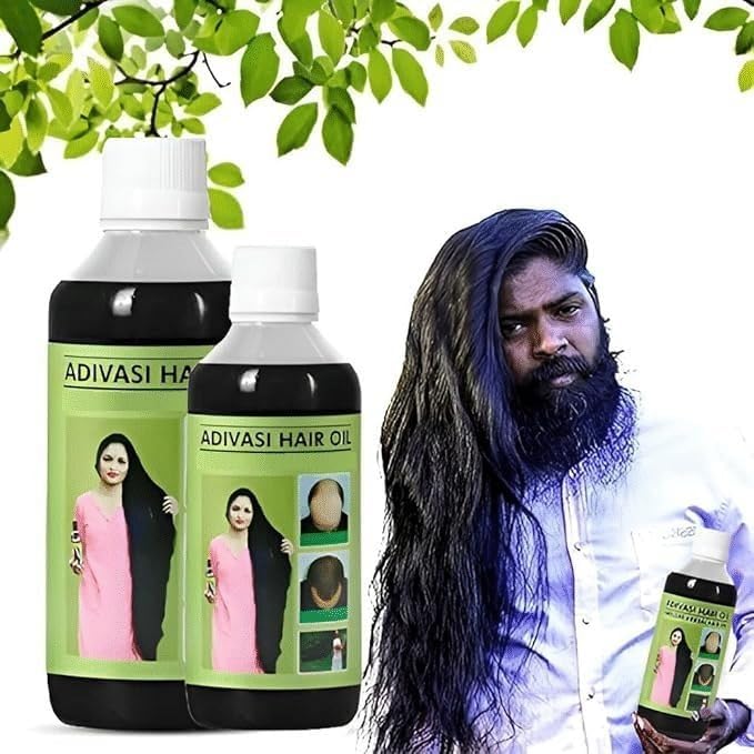 BLUERAIN ENTERPRISE Original Adivasi Hair Oil 2 * 100 ML Ayurvedic With Extract Onion, Rosemary, Castor, Amla, Almond, Coconut, Brahmi & Bhringraj Oil 100 ml Each (PACK OF 2)