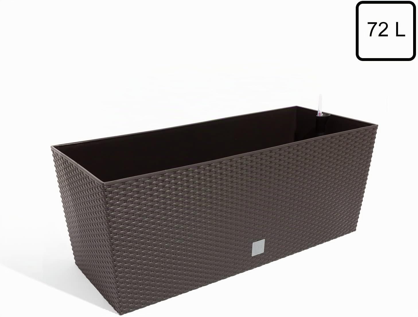 Fioriera Rato 72 litri con irrigazione in colore cioccolato 80 x 33 x 32 cm