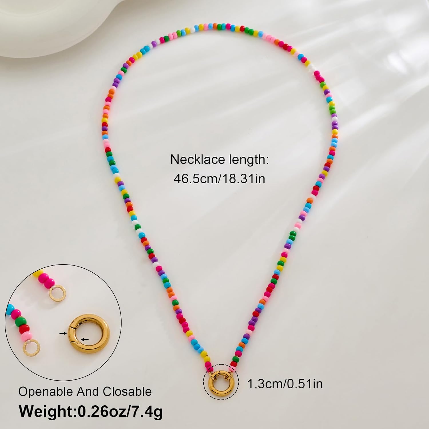 Colorful Beaded Chain Necklaces for Women - Boho Beaded Choker Necklaces, Colorful Bead Chain Jewelry | Anthropologie Jewelry for Women - Image 6