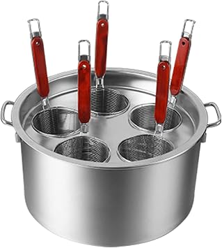 Pasta Pots Stainless Steel Pasta Cooker Insert Set, Pasta Cooker Steamer with Strainer Baskets, Multipots Cooking Tool for Noodles, Pasta, Dumplings5 Hole