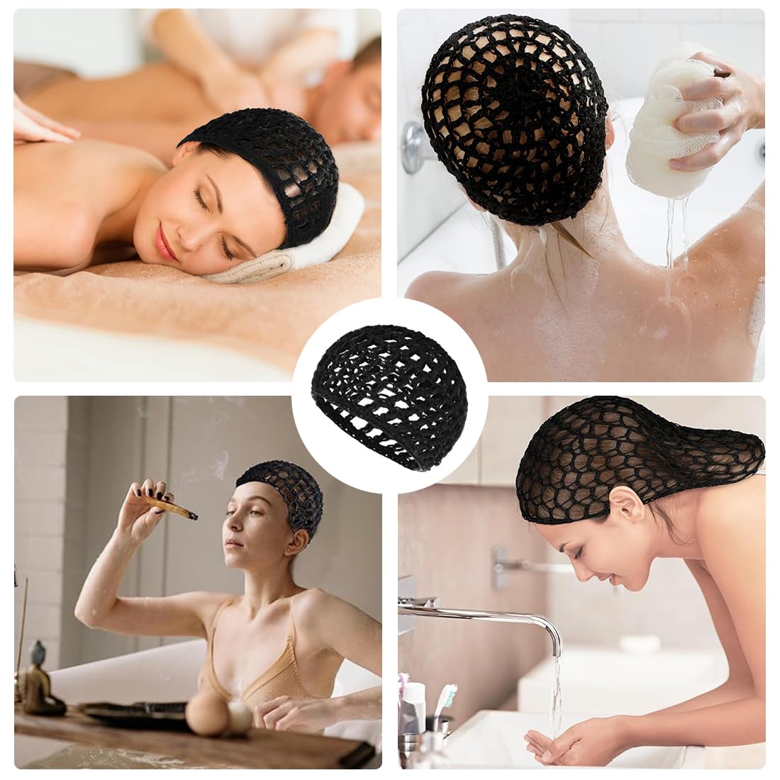 Rete Per Capelli All'Uncinetto 2 Pezzi, Rete Per Capelli Per Dormire, Involucro Per Capelli Lunghi