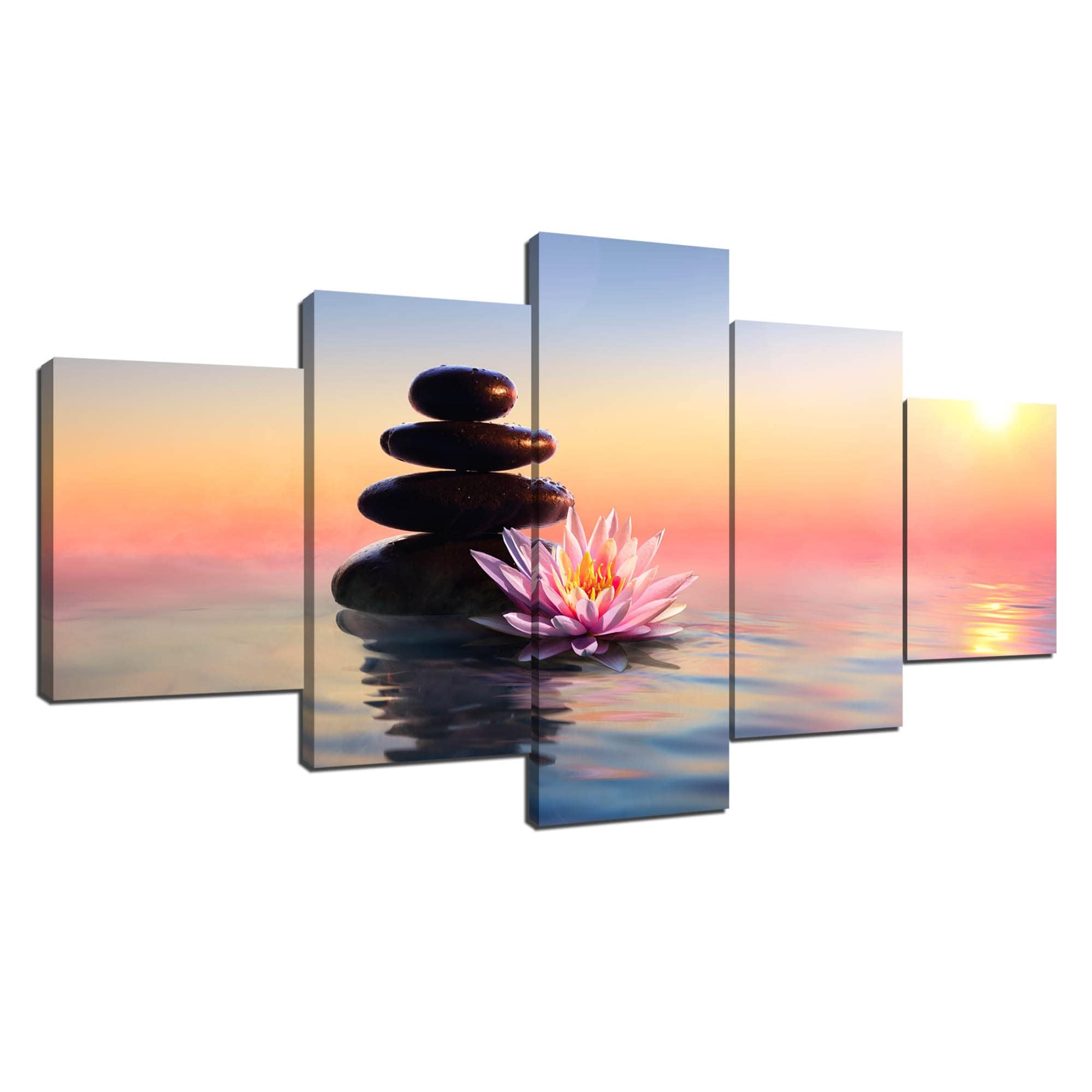 Abstrakte Lotus-Blüten Leinwand-Drucke – 3-teiliges Set, Je 30,5x40,6 Cm, Minimalistisch, Für Yoga-Raum, Bad Oder Wohnzimmer
