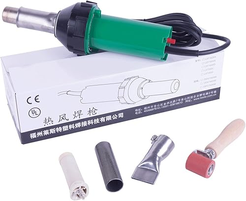 LESITE Pistola de aire caliente profesional de 1600 W pistola de calor de PVC Kits de soldadura soldador de plástico de mano (boquilla de 1.575