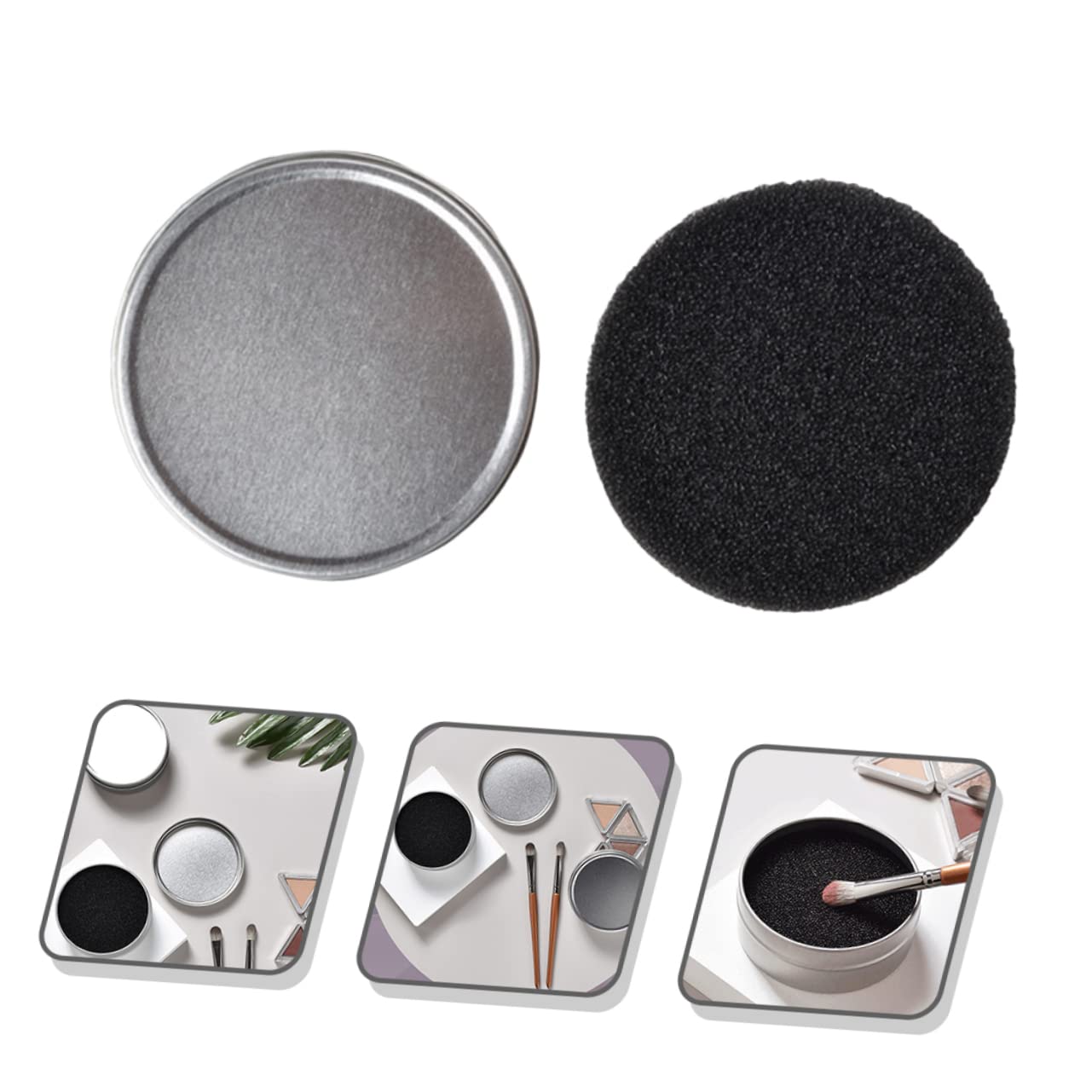 TOVINANNA Makeup Brush Cleaning Box 3 Sets Eye Shadow Brush Cleaning Sponge for Makeup Accessories