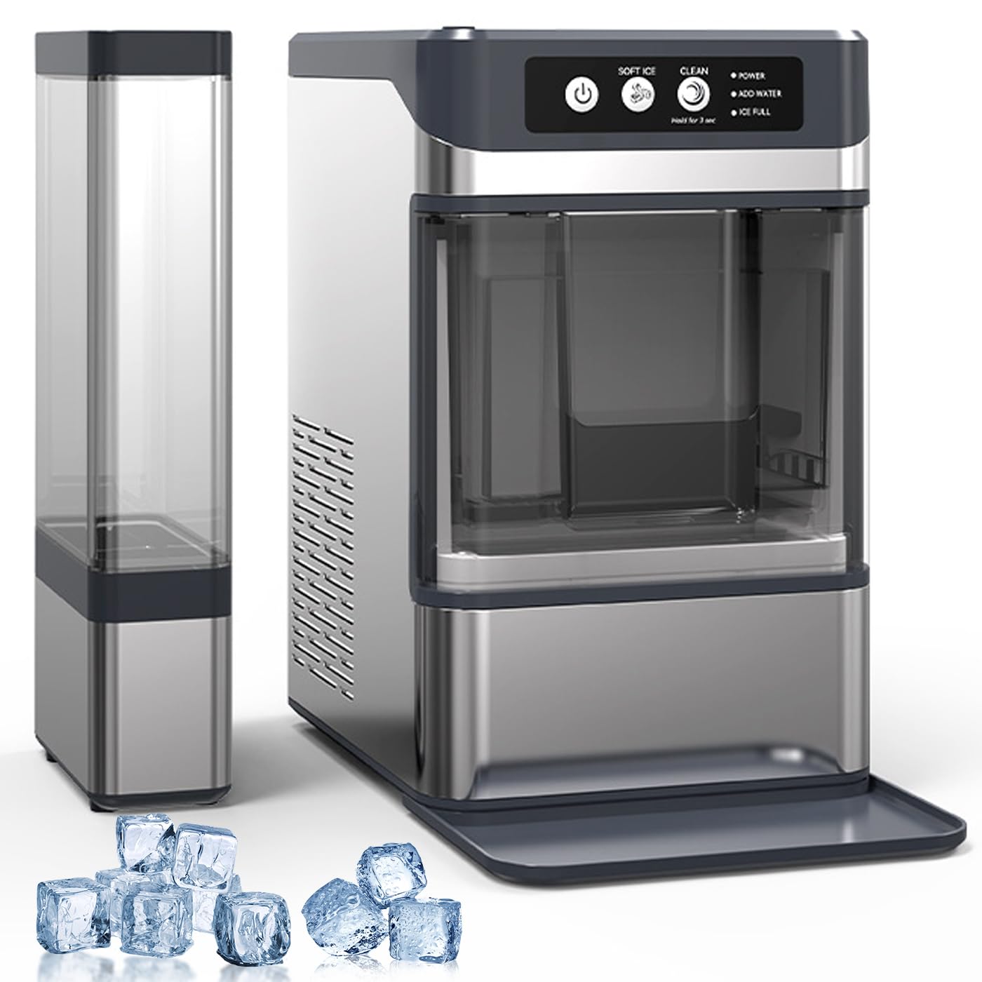 Machine à glaçons croquants et transparents 17 kg avec nettoyage automatique