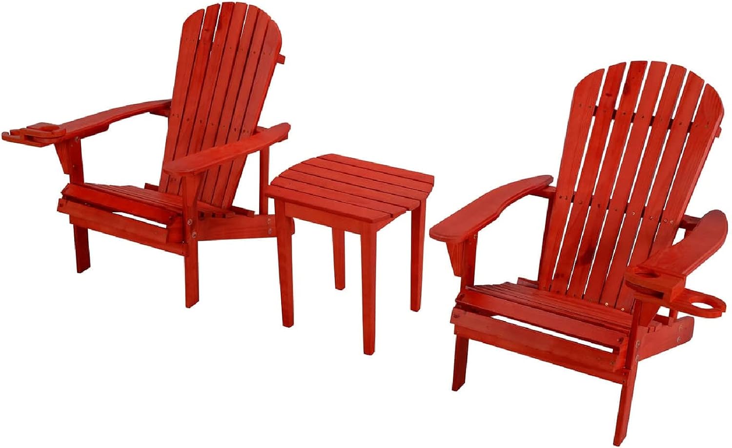SW2101RD-CH2ET Bistro Set Adirondack Chairs, Red