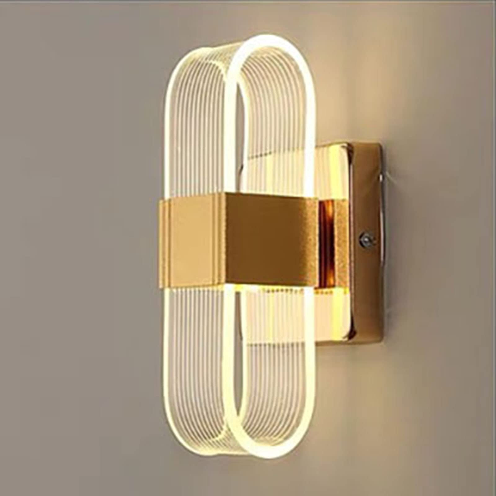 SXWNBIFH wall lamp Modern LED Wall Light, Indoor Acrylic Wall Lamp 12W Dimmable Mounted Sconce Lighting for Living Room Bedroom Hallway Dining Room Stairs,Gold A