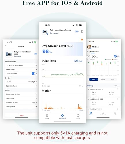 Miniatura 4 de Babytone Monitor de calcetines de sueño para bebé, seguimiento de frecuencia cardíaca y movimiento para bebé, monitor de pie portátil, calcetín