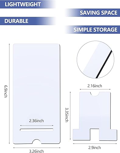 Miniatura 2 de 4 piezas de sublimación en blanco soporte para teléfono celular de sublimación para escritorio, soportes de madera para teléfonos inteligentes,